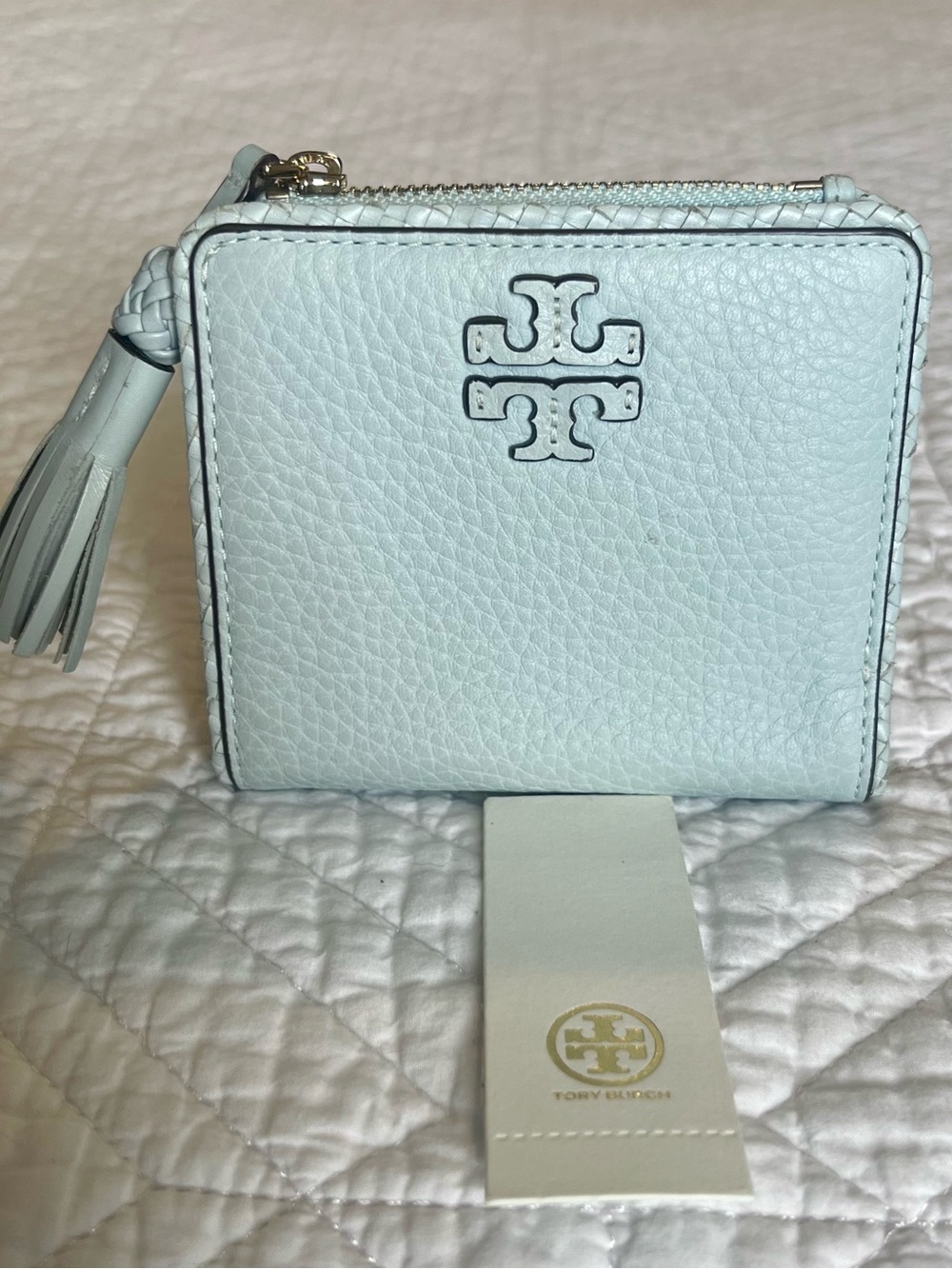 Tory Burch Taylor Mini Wallet Light Blue